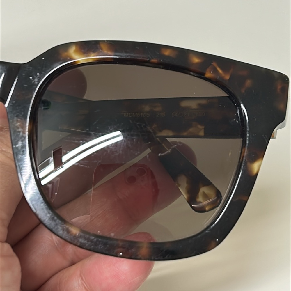 MCM Tortoiseshell Cat Eye Sunglasses with Dark Lenses & Hard Case - Picture 11 of 16